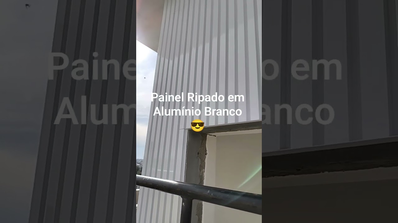 Painel Ripado em Alum&iacute;nio Branco.#painel #ripado #branco #white