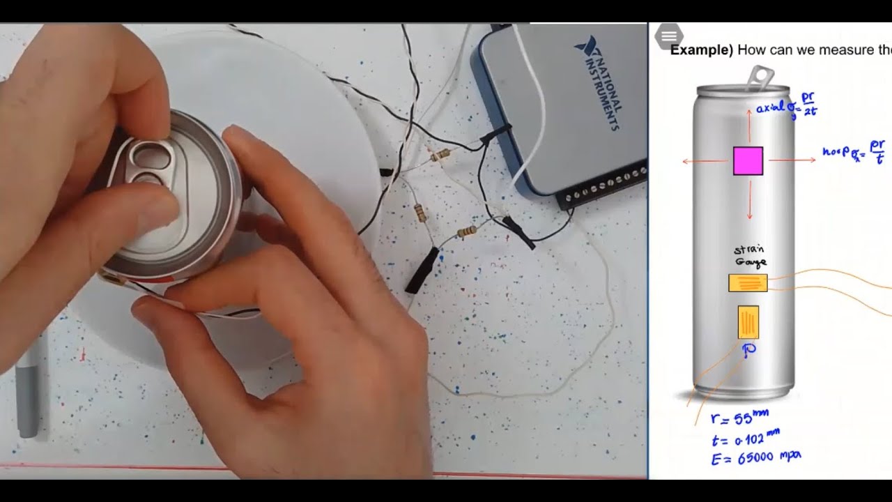 Strain Gauge Experiment - Measuring Pressure Inside a Can of Coke