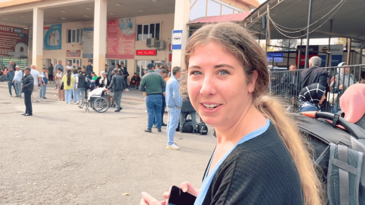 crossing the uzbekistan-kazakhstan border on foot (it's chaos here)