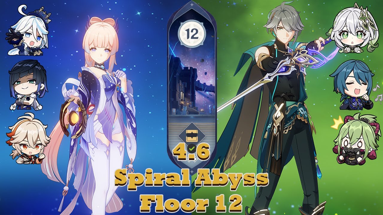 [4.6 Abyss] Kokomi Mono Hydro & Alhaitham QuickBloom 4.6 Spiral Abyss floor 12 | Genshin Impact