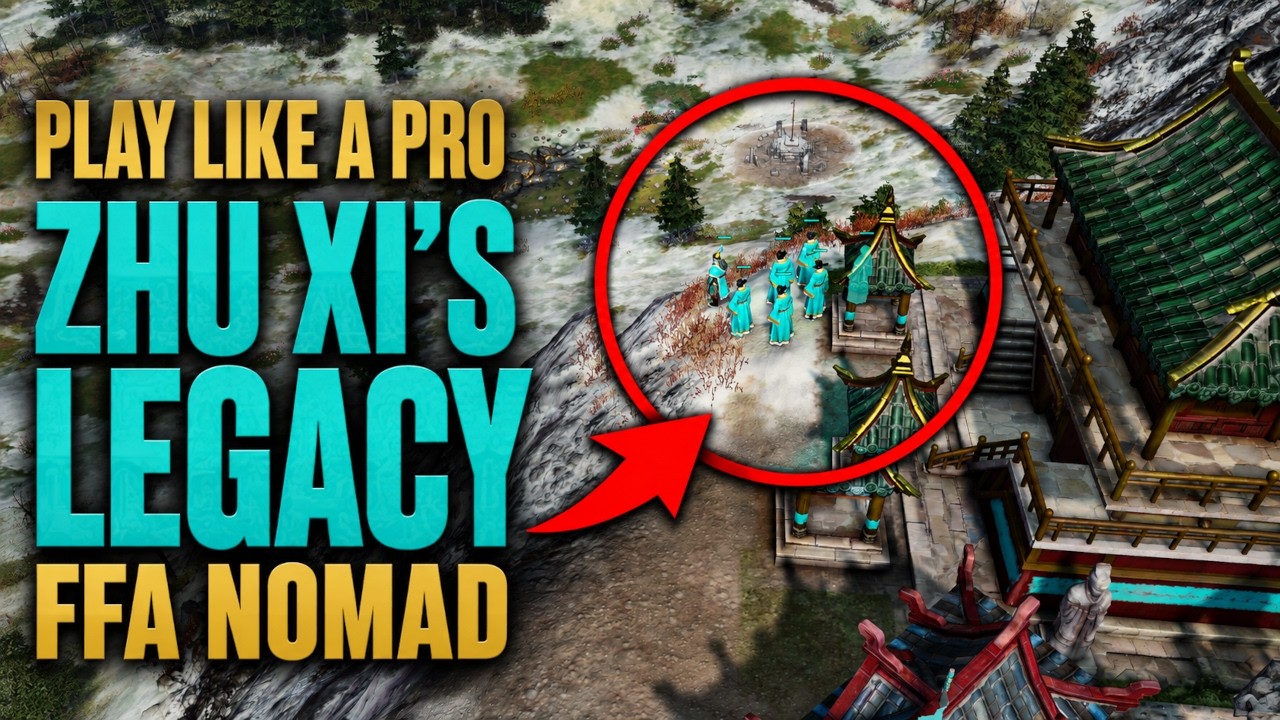 Как играть за Zhu Xi's Legacy как профи в FFA Nomad в AOE4!