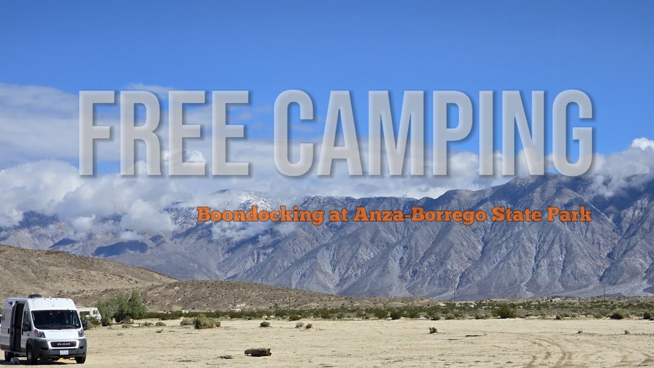 [4K] Free camping in Anza-Borrego California Sate park. Boondocking in spring flowers