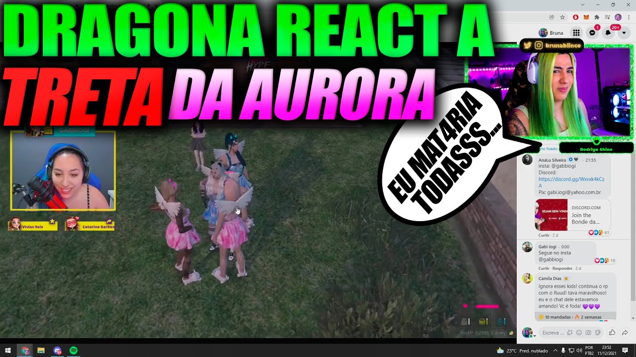 DRAGONA REACT A TRETA DA AURORA COM AS MINAS DO JAGA 🔥