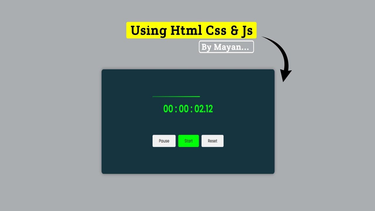 Stopwatch Using HTML, CSS & JavaScript | MayanCoders