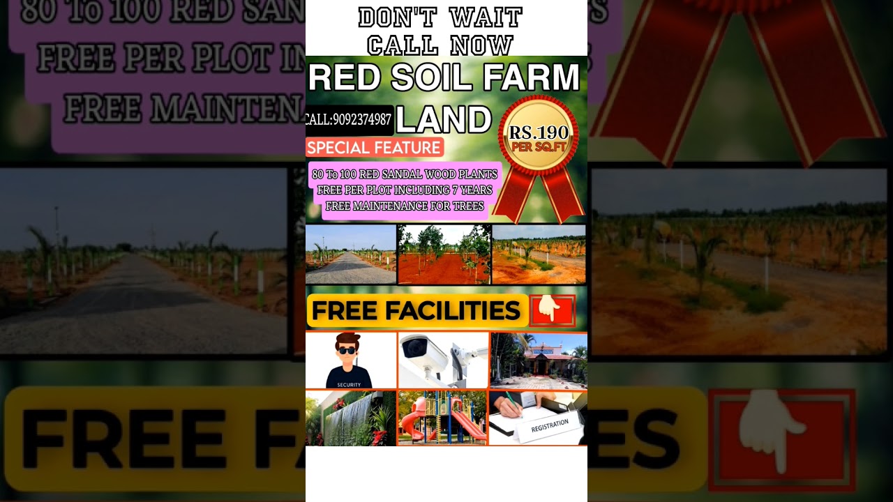 Red Soil Farmland Near In ECR, PER SQ FT Just 190 rs,#lowest #madhurantagam #near #red #free