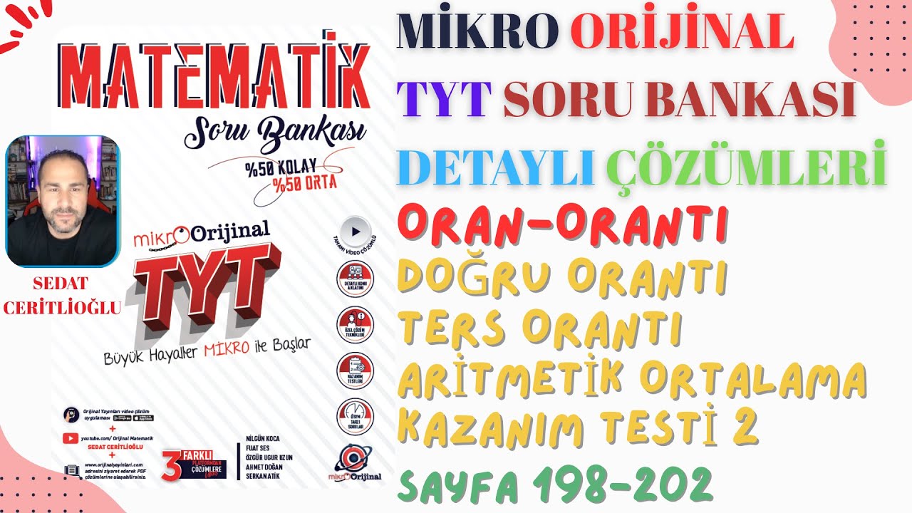 2026 MİKRO ORİJİNAL TYT SORU BANKASI ÇÖZÜMLERİ SYF198-202 #orijinalmatematik #mikroorijinal #yks2026