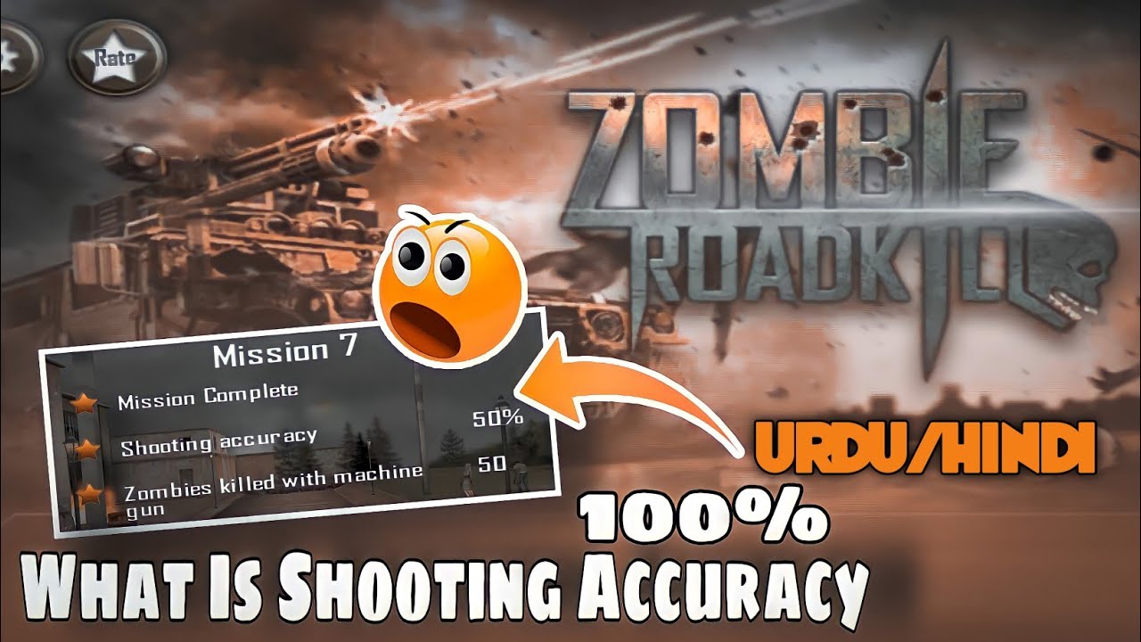 zombie roadkill 3D level no 7|2021 android zombies games|how to get  shooting accuracy 50% in Hindi|