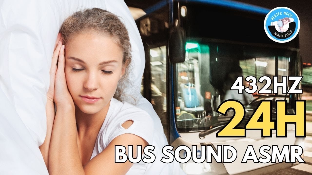 Great BUS SOUND ASMR To Focus Study - Black Screen | Sound For Peaceful Sleep In 24 Hours
