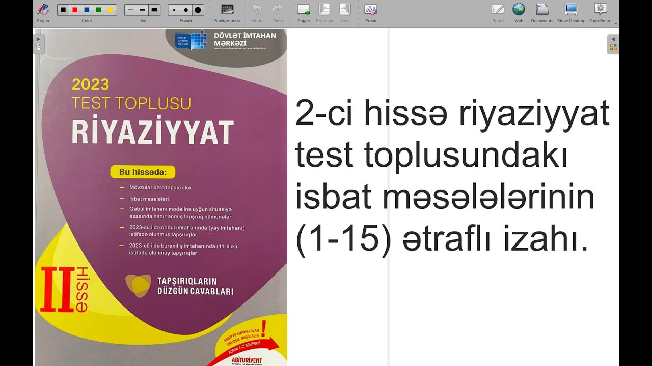 İSBAT MƏSƏLƏLƏRİ TEST TOPLUSU  2023 2- ci hissə (1-15)#M.Salam.