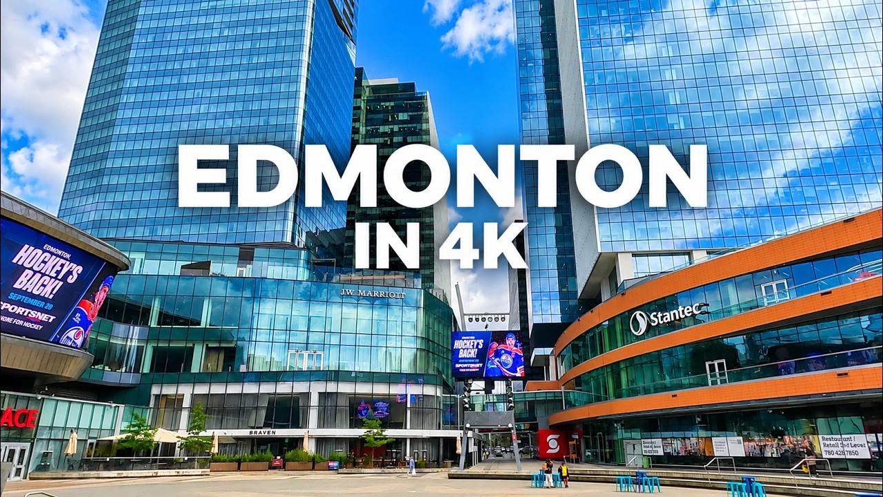 Walking Downtown Edmonton 🇨🇦 | Alberta, Canada | 4K City Walk & Real City Sounds #canada