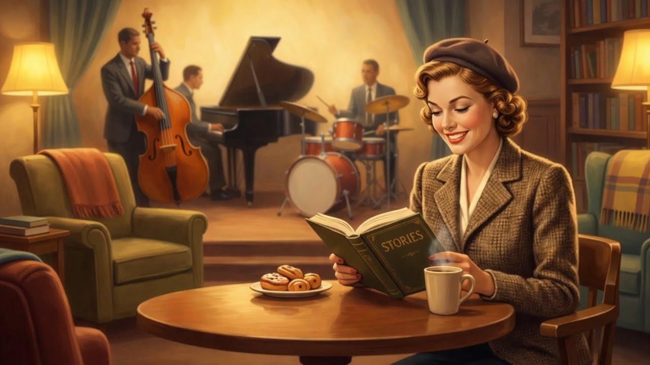 1940s Vintage Jazz – Cozy Lounge Mood with Books & Soft Jazz