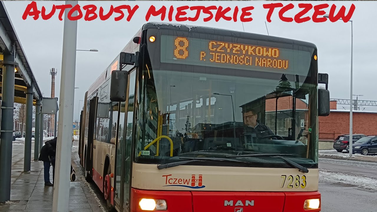 Autobusy w TCZEWIE + jedyny autobus przegubowy 7283!