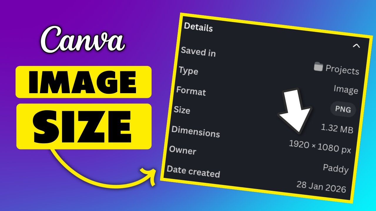 Как узнать размер изображения в Canva