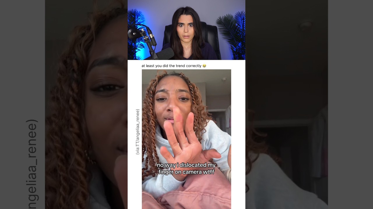 Она вывихнула палец 😭