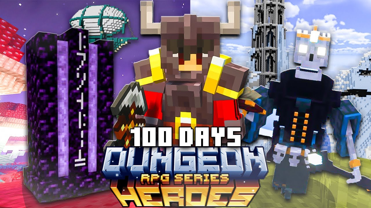 I Survived 100 Days In Dungeon Heroes In Minecraft Hardcore! (Full Movie)