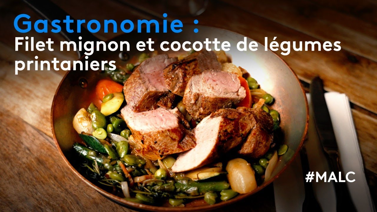 Gastronomie : filet mignon et cocotte de légumes printaniers