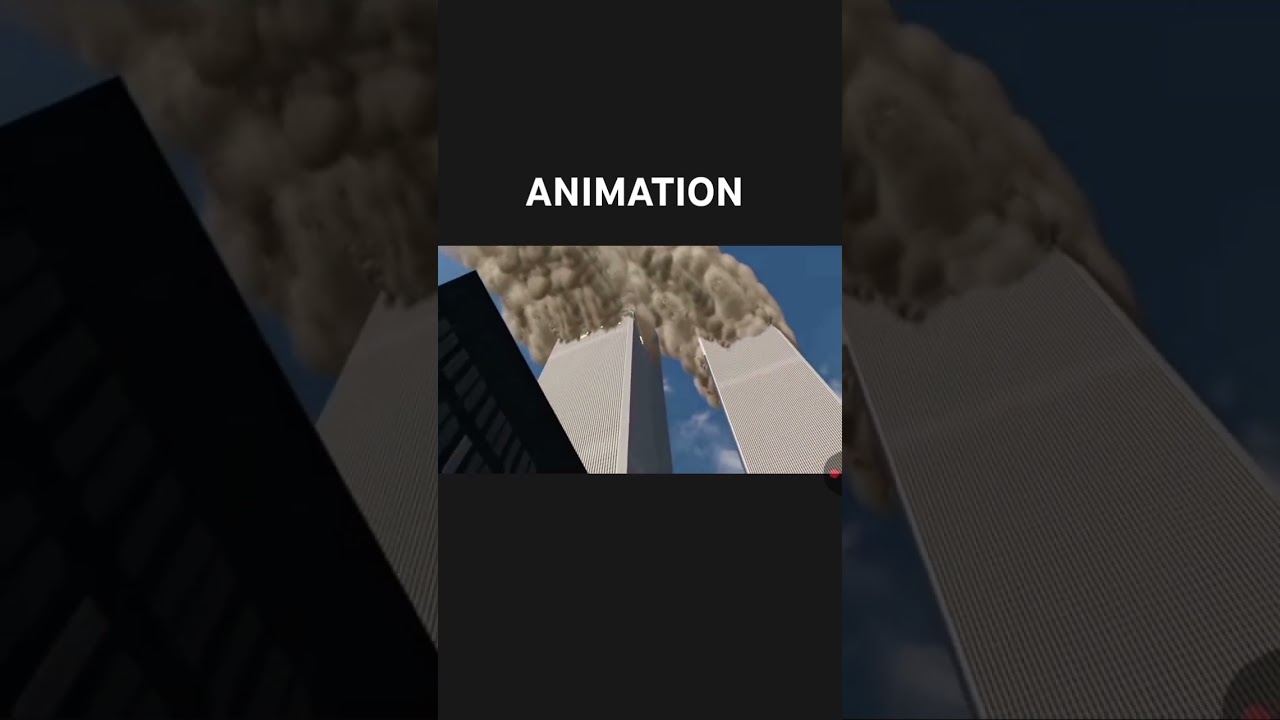 Animation vs Real life - United Airlines Flight 175 l 9/11