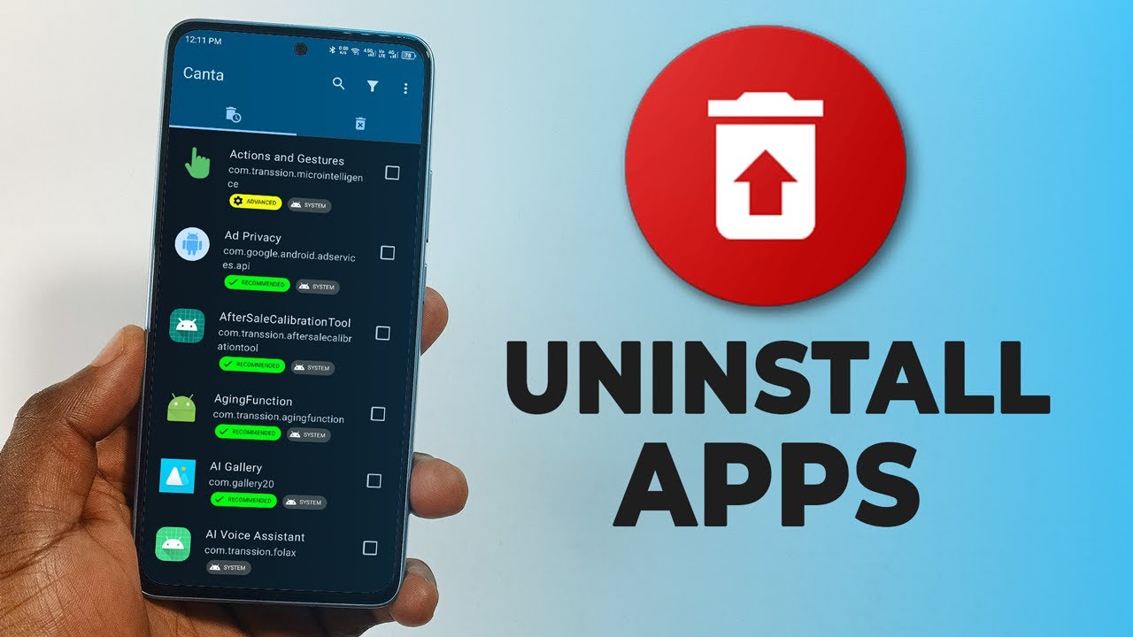 Как использовать Canta, удалить любое приложение (даже системное)