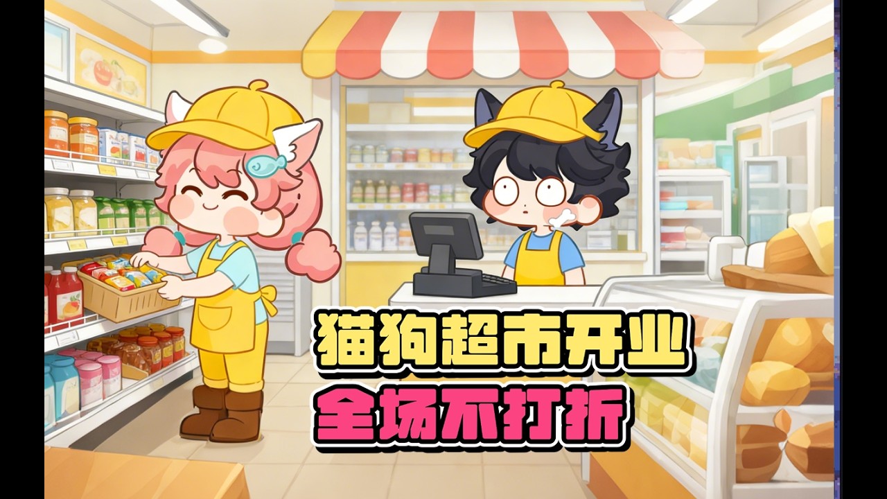 开业第一天就遭遇零元购【超市模拟器】双人实况