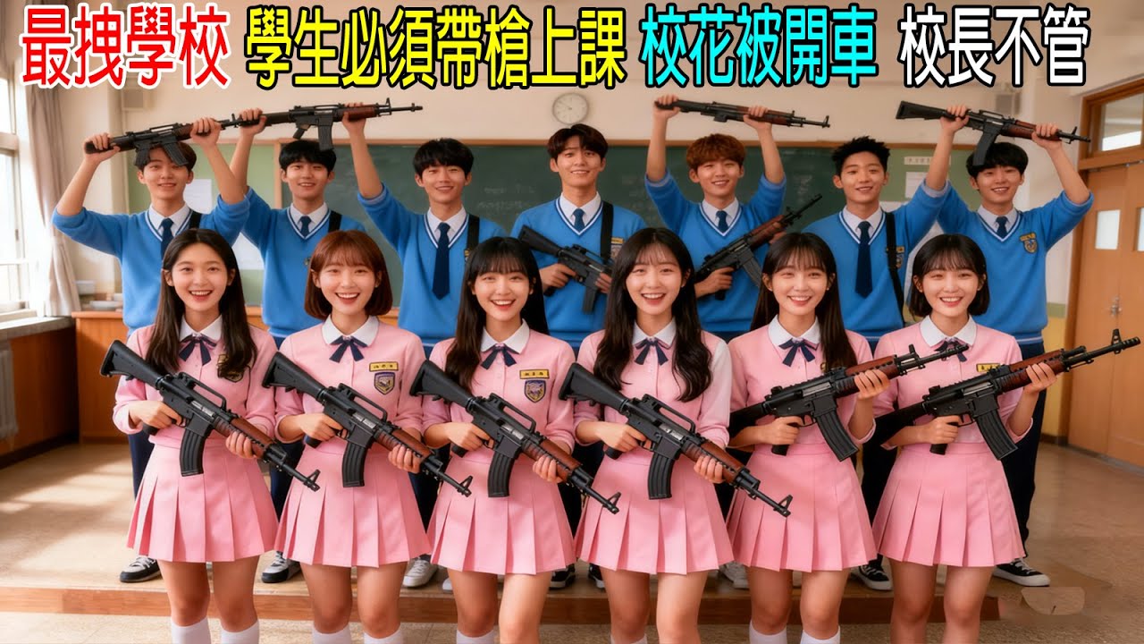 最拽學校，學生必須帶槍上课，校花被開車，校長都不管！結局絕對猜不到