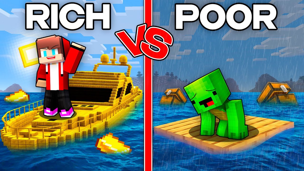 Mikey POOR vs JJ RICH Ship SURVIVAL Build Battle in Minecraft (Maizen)