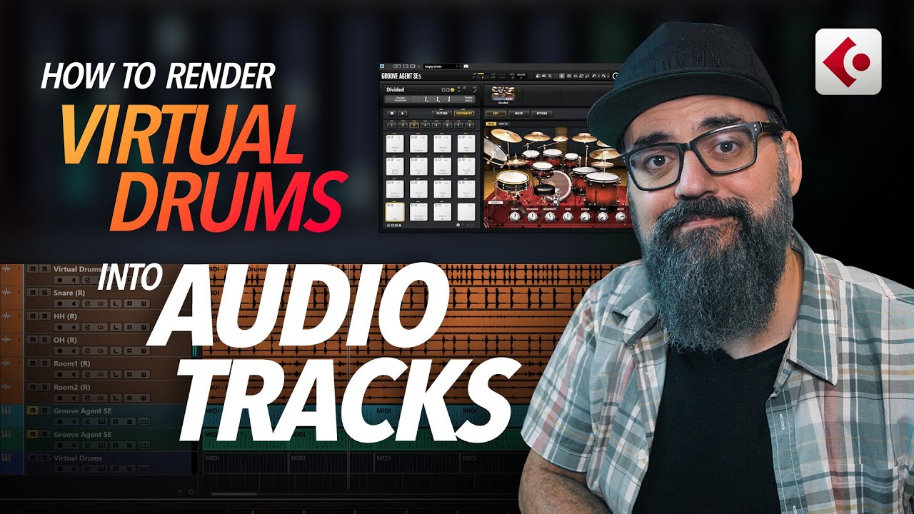 Как преобразовать виртуальные барабаны в отдельные аудиодорожки в Cubase