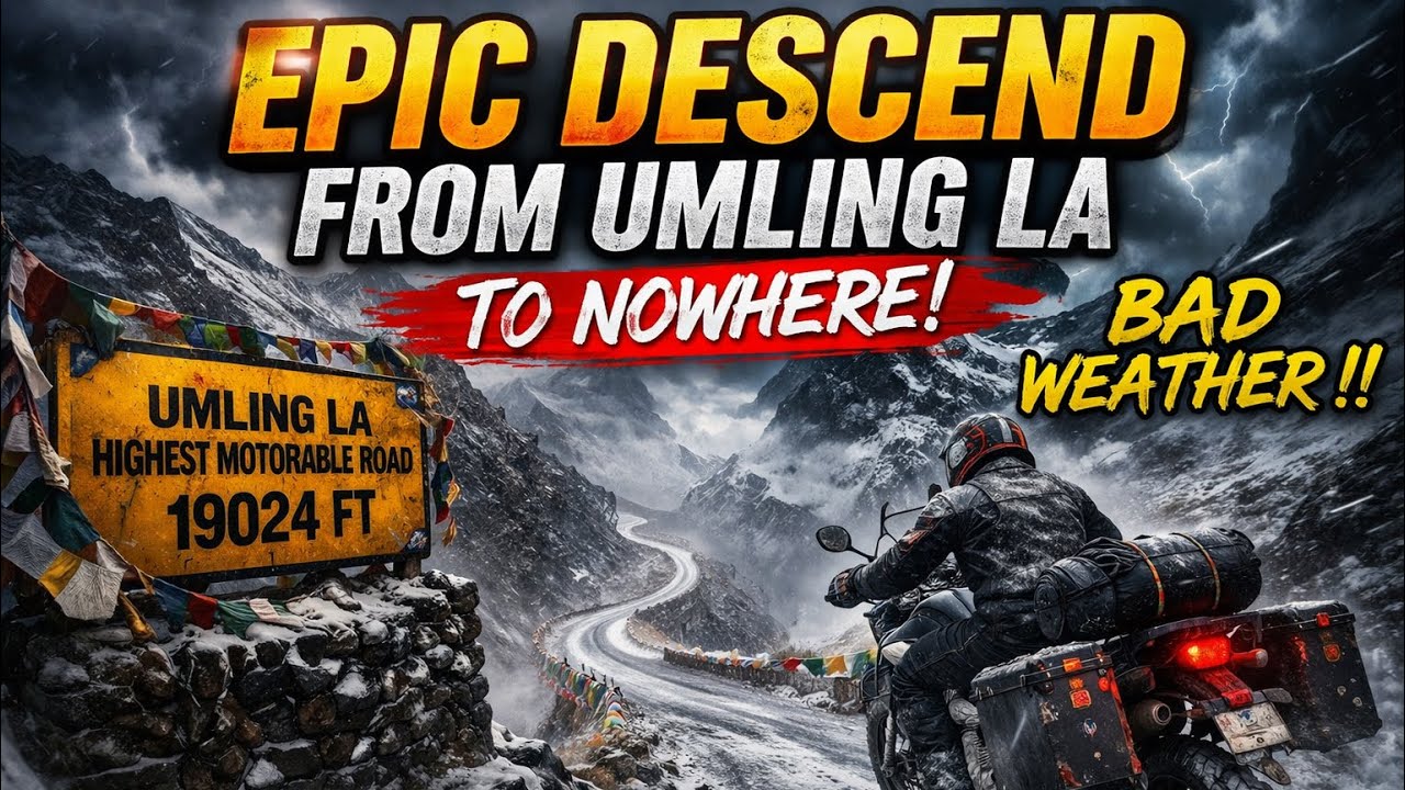 19,024 ft to Nowhere | Epic Descent from Umling La 🇮🇳 | World’s Highest Road