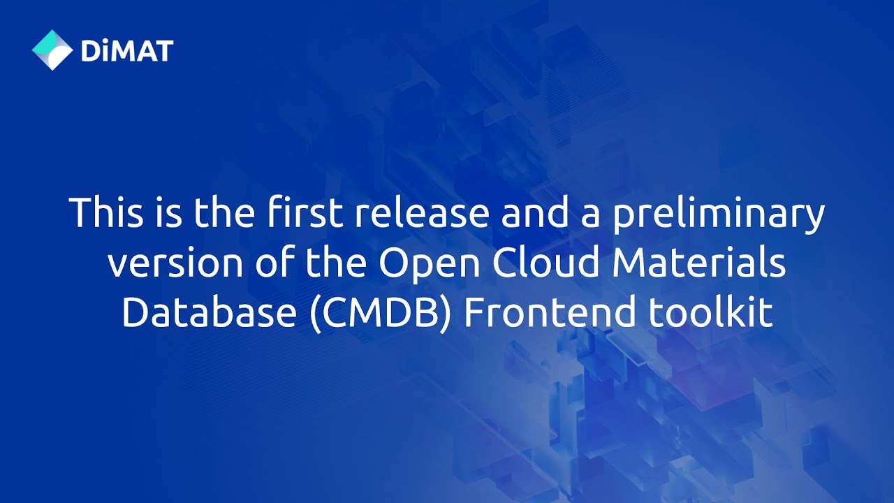 Open Cloud Materials Database (CMDB) Frontend - Preliminary version