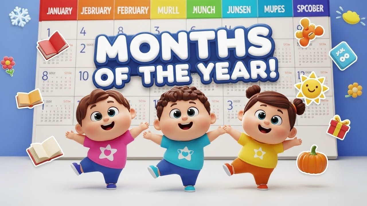 Months of the Year Song 🕺 | Macarena Dance for Kids | Learn 12 Months | Nursery Rhymes