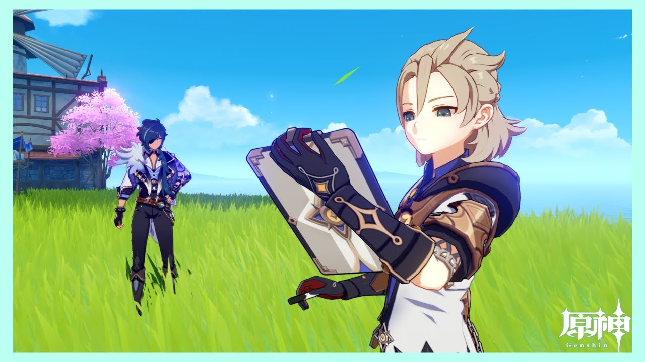 【原神】アルベド　ガイアの似顔絵を描く時は？　　　（げんしん　じんかつぼ）