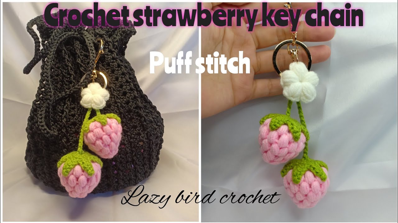 crochet strawberry key chain / amigurumi strawberry