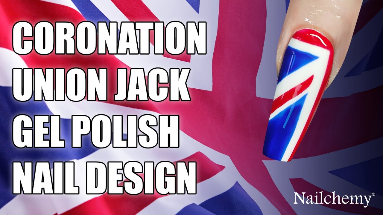 Coronation Union Jack Gel Polish Nail Design
