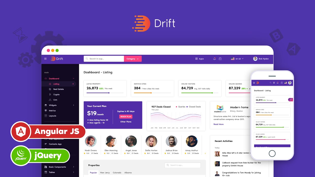 #bootstrapdashboard #angulardashboard Drift Angular - The Best Angular Admin Template