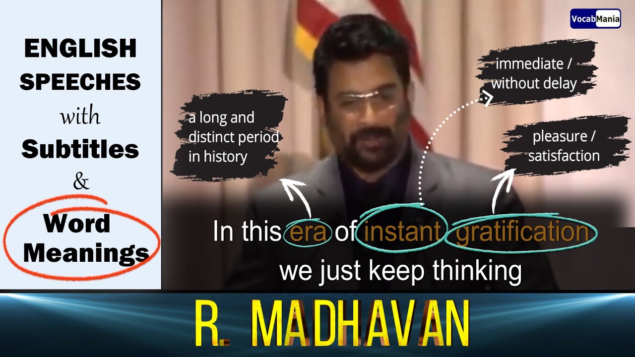 R. Madhavan's Speech: India in 2030 (English Subtitles with Word Meanings)