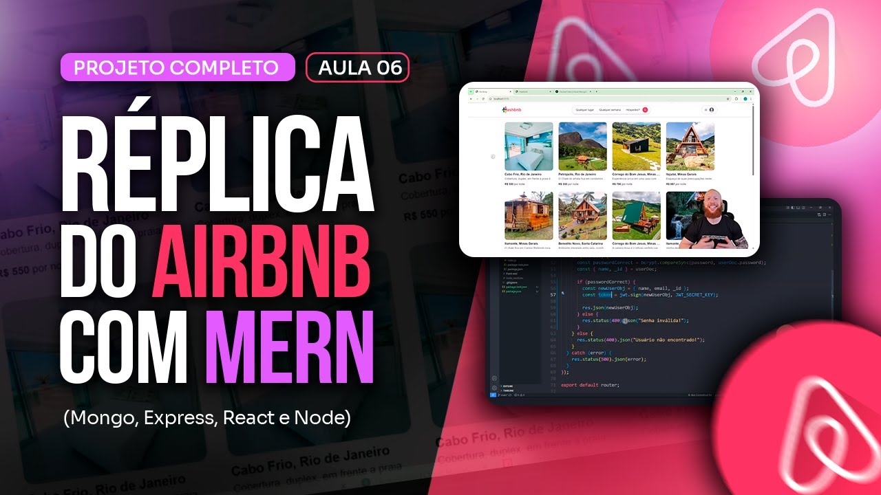 Projeto Completo R&eacute;plica do Airbnb com MERN (Mongo, Express, React e Node) - Aula 6