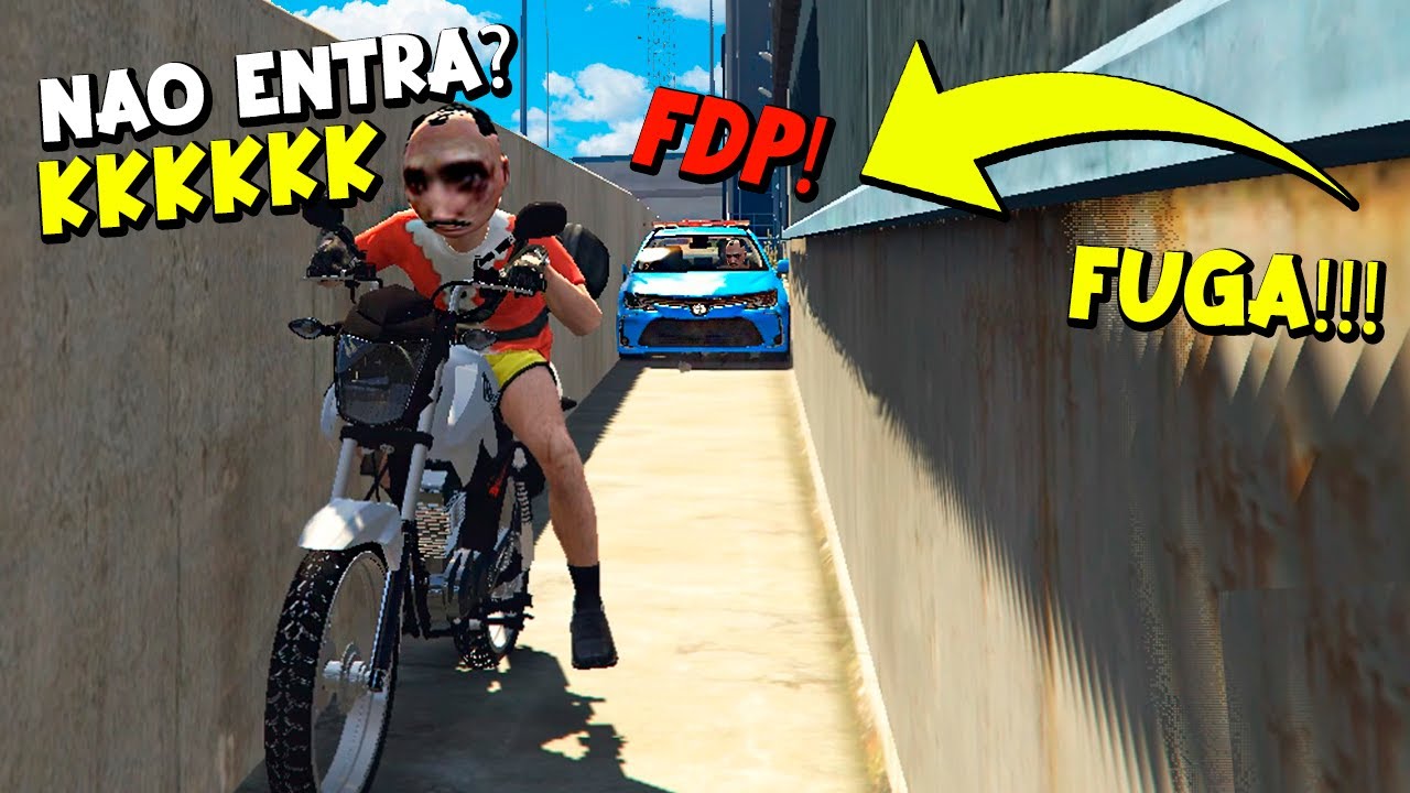 DANDO FUGA da POLICIA pelos BECOS - GTA RP