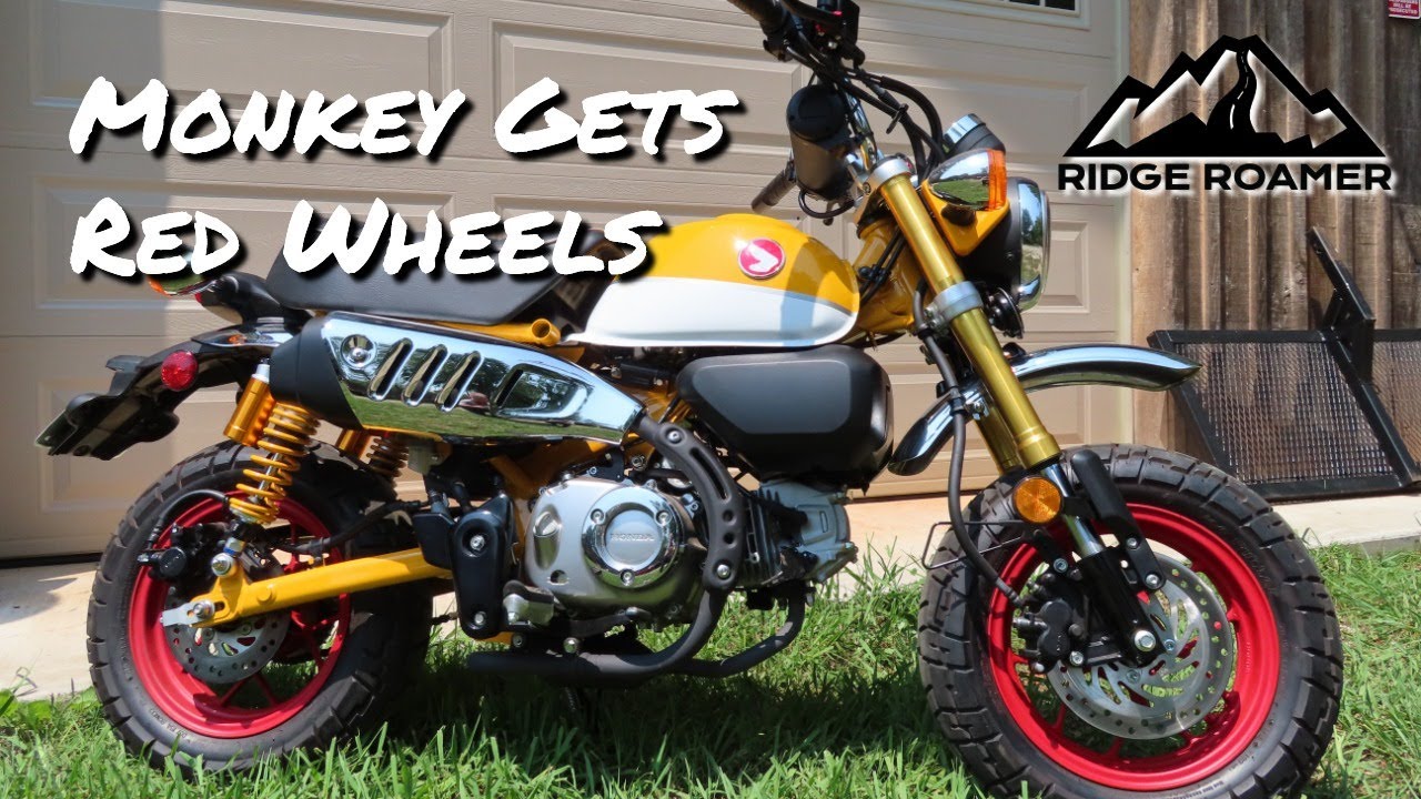 Yellow Honda Monkey Gets Red Plasti Dip Wheels