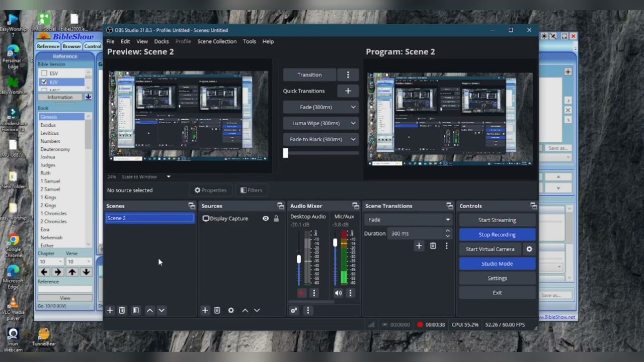 Connecting Bibleshow With Obs Using NDI Output 