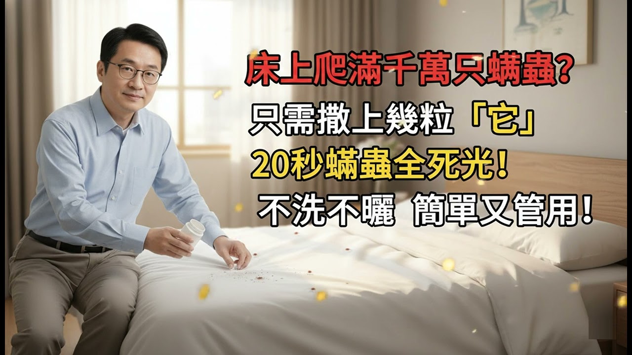 床上千萬螨蟲讓你半夜癢醒、狂打噴嚏？別再只會曬被！廚房1物，不用洗不用曬，螨蟲死光光！
