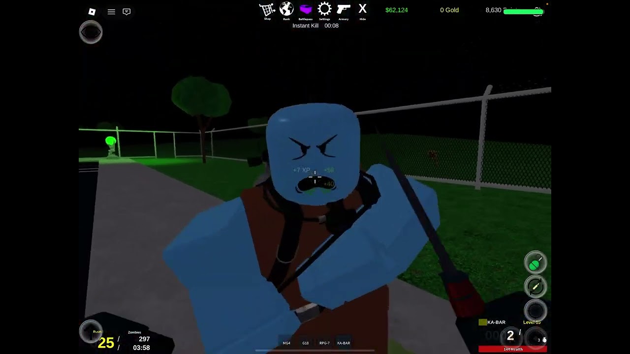 Playing zombie uprising (Roblox)