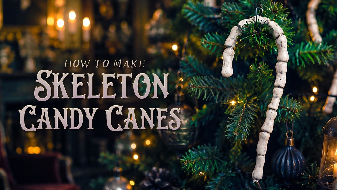 DIY Skeleton Candy Canes for Creepmas in July! 🎄💀 Fast & Easy Halloween Meets Christmas
