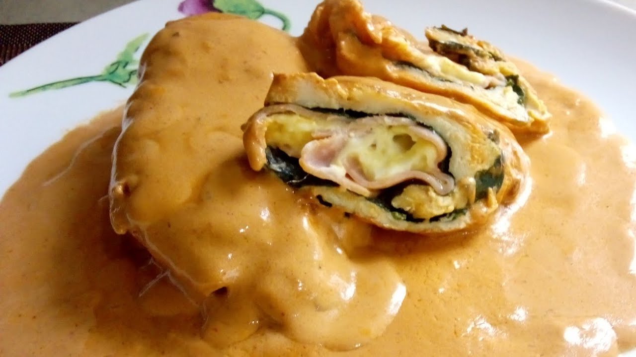 ROLLITOS DE PECHUGA RELLENOS EN CREMA DE CHIPOTLE 🌯🐔🧀🌶️🥛
