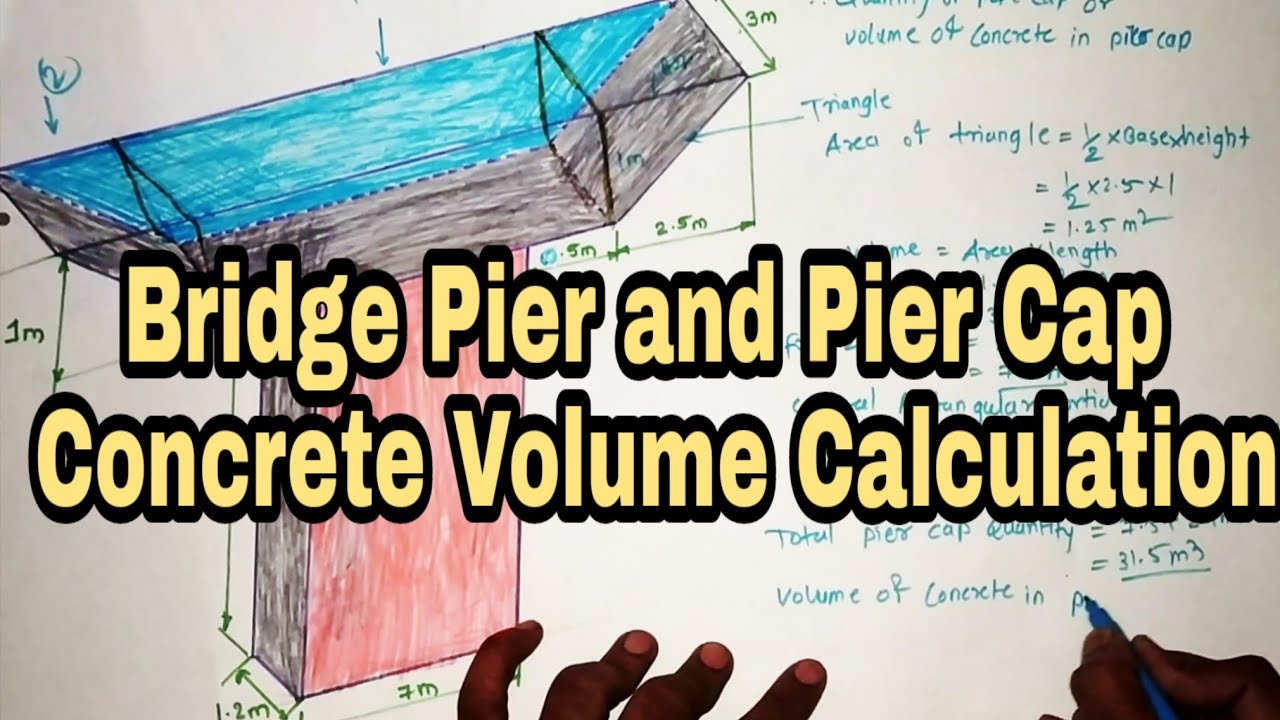 Bridge Pier and Pier Cap Concrete Volume Calculation