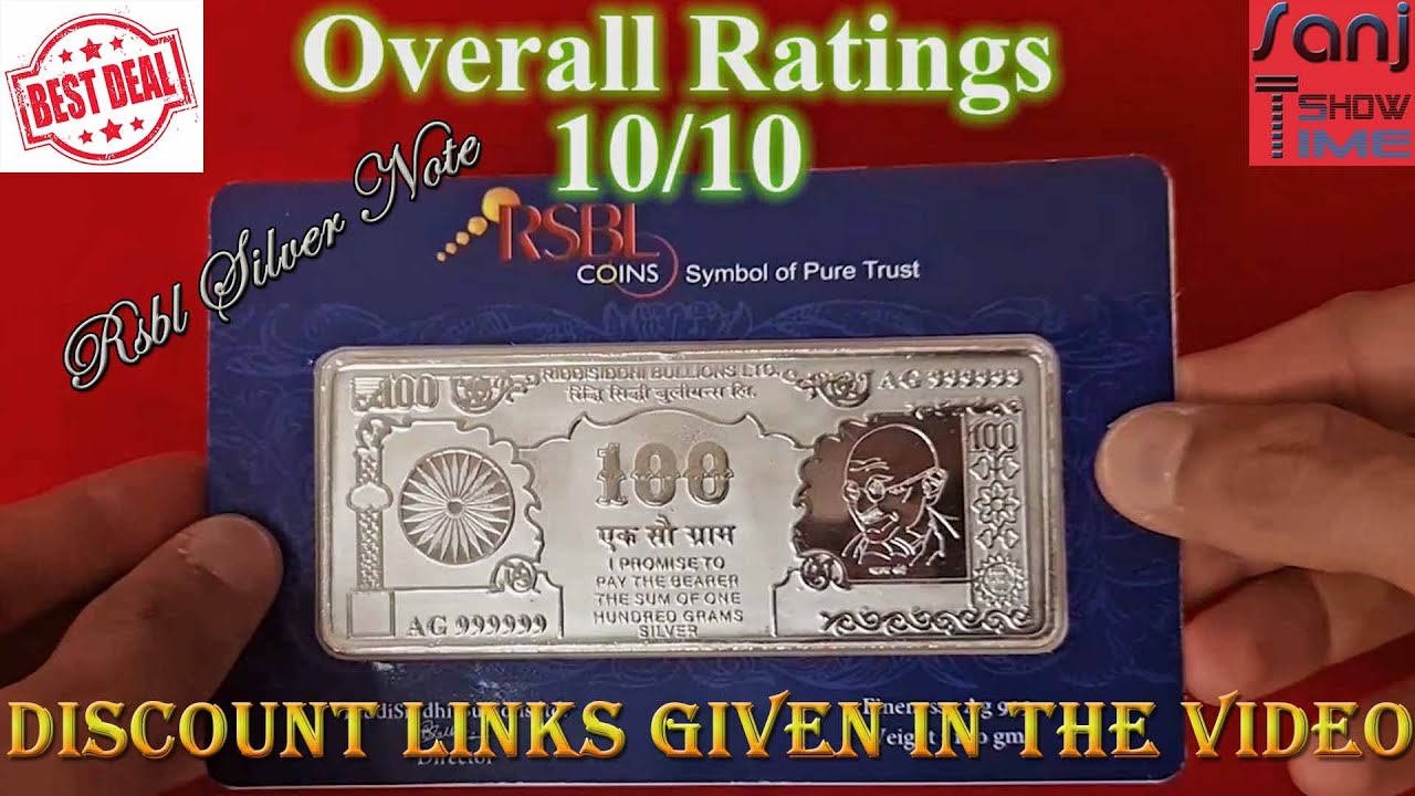 Silver Note - Gorgeous Piece of Silver Metal - RSBL Silver Note 100 Grams - Beautiful piece of Art
