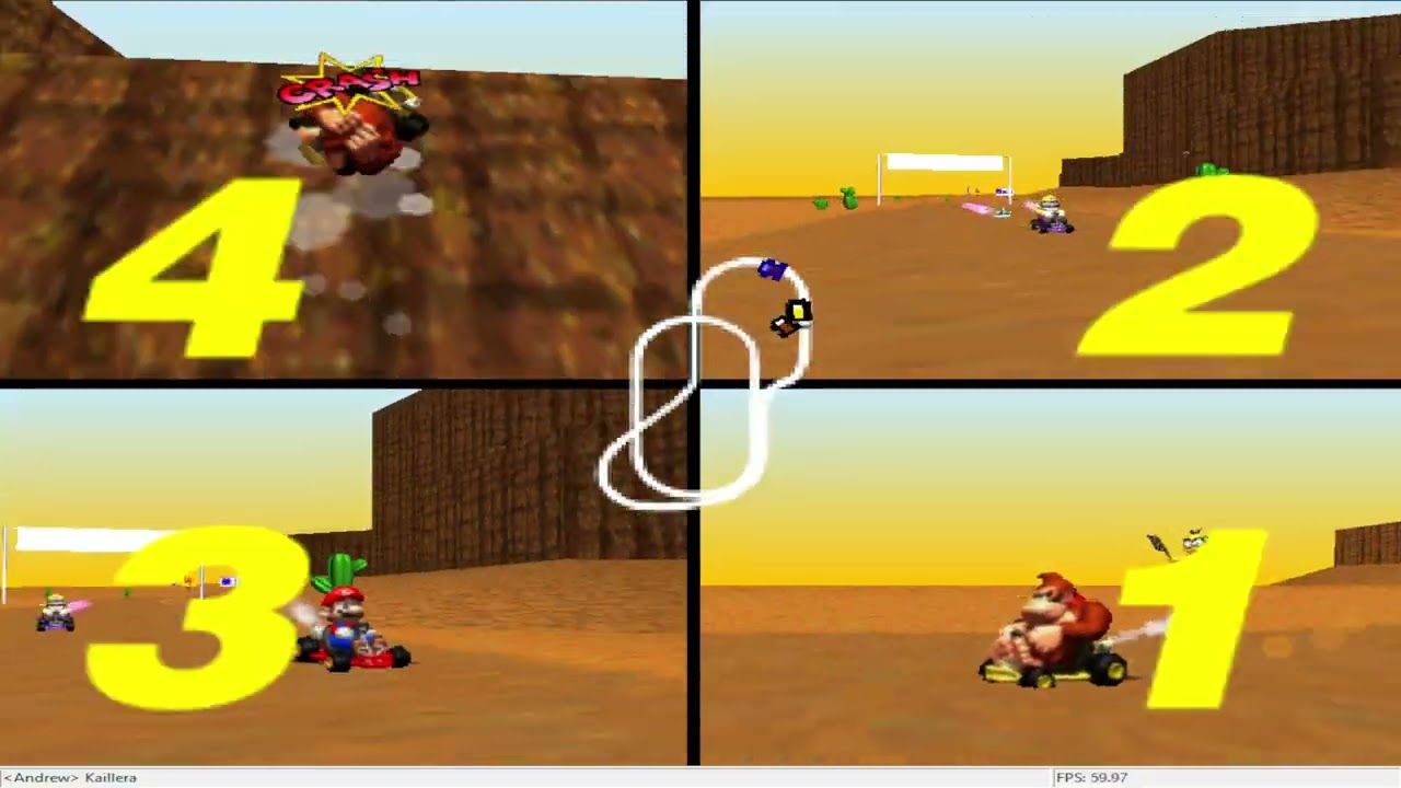 Mario kart 64 - 4VS Kaillera - Match 74
