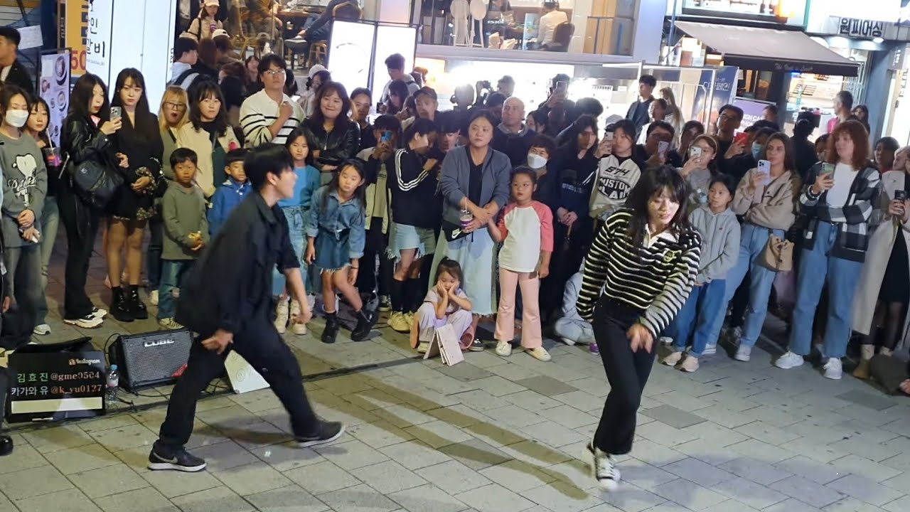 [STREET ARTIST] YU KAGAWA & HYOJIN. INTERACTIVE HONGDAE BUSKING. 231008.