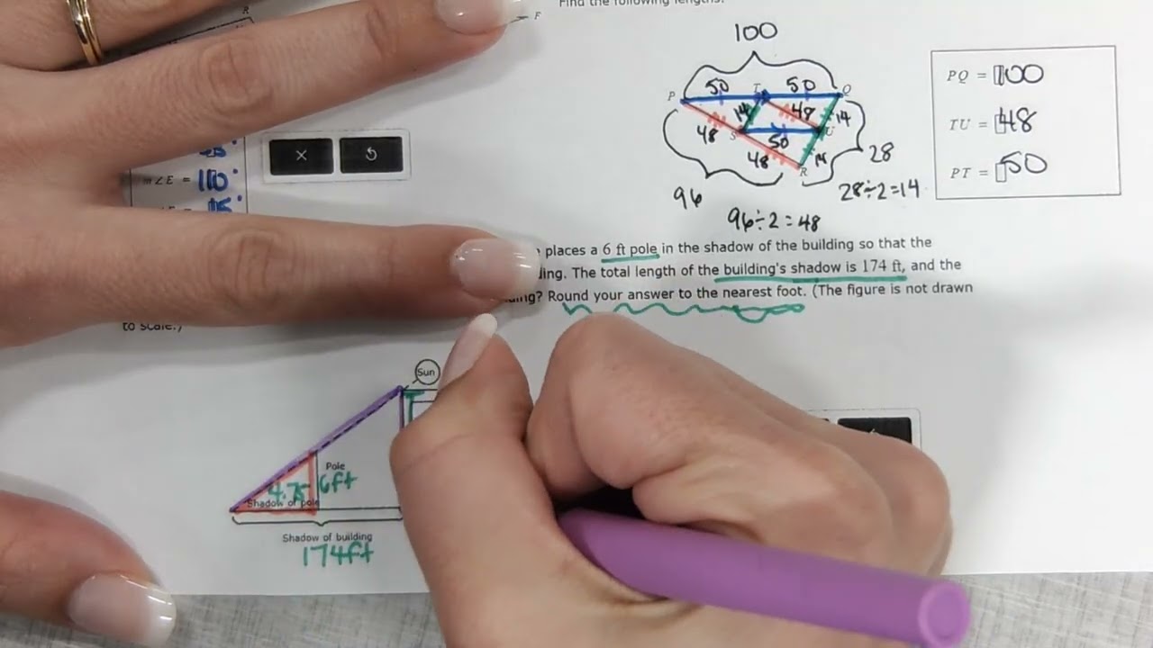 Bellwork 8b: ALEKs Similarity questions| Chapter 8 Similarity| High School Geometry