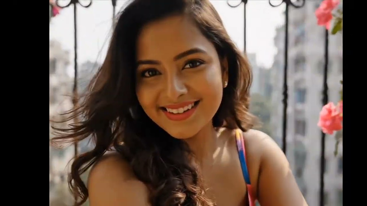 Beautiful realistic AI-generated beauty playing  in balcony #aibeauty #aifashion