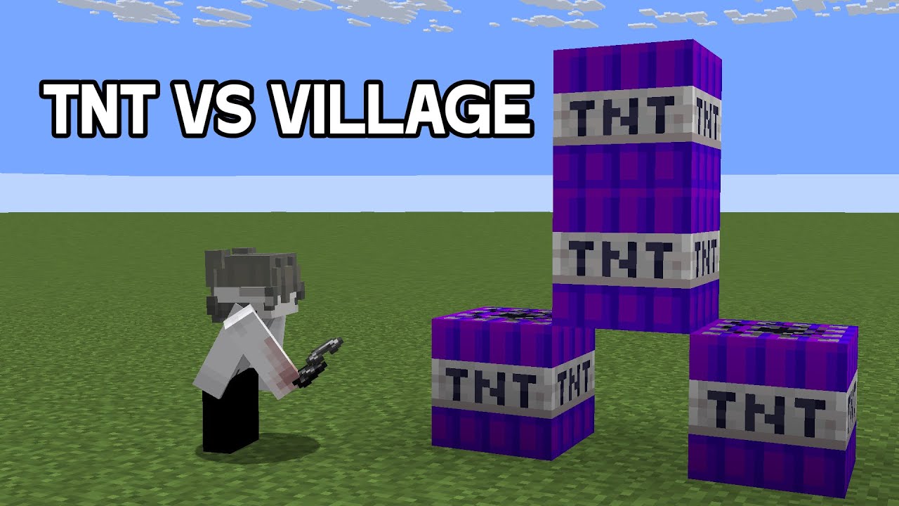 Minecraft RAINBOW TnT VS Village #shorts #minecraft #live