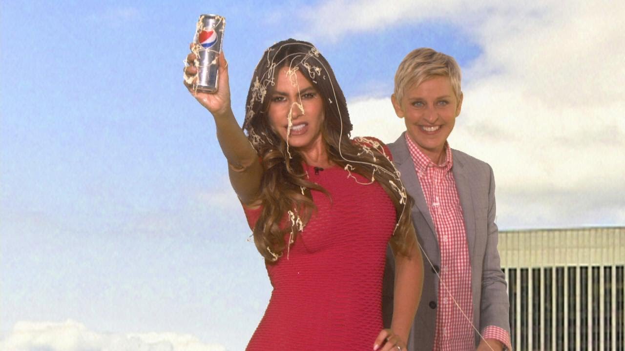Ellen Interrupts Sofia's Diet Pepsi Commercial